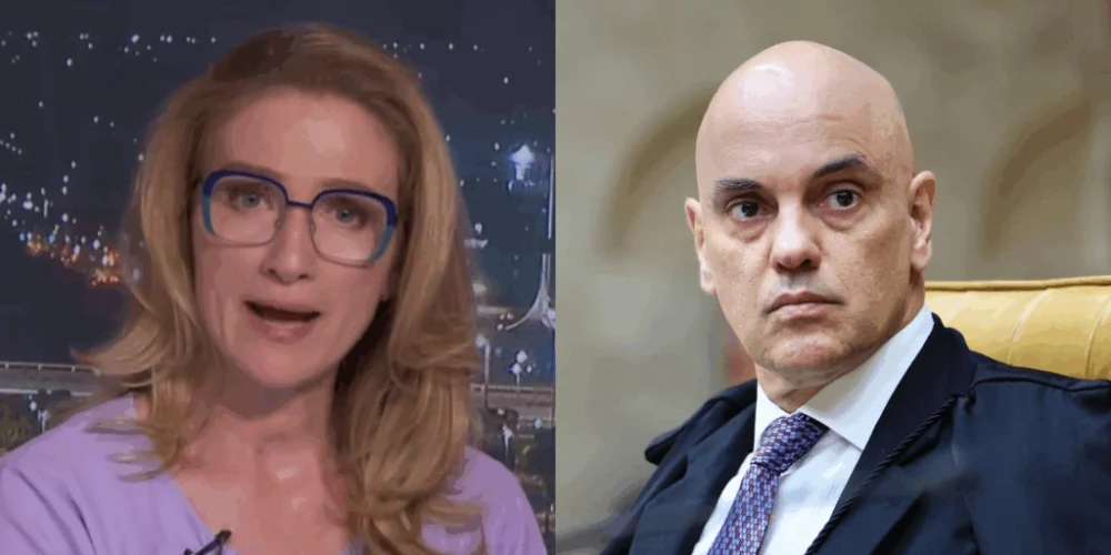 Ana Flor e Alexandre de Moraes Fotos: Reprodução/GloboNews // Fellipe Sampaio/STF