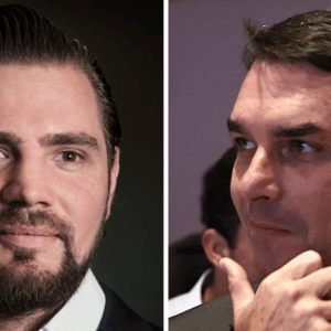 Daniel Vorcaro e Flávio Bolsonaro Fotos: Ana Paula Paiva/Valor/Agência O Globo e André Coelho/EFE