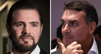 Daniel Vorcaro e Flávio Bolsonaro Fotos: Ana Paula Paiva/Valor/Agência O Globo e André Coelho/EFE